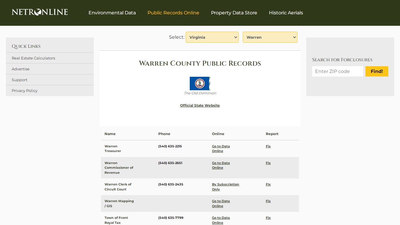 Warren County Public Records - NETROnline.com