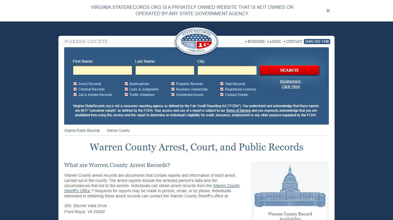 Warren County Arrest, Court, and Public Records